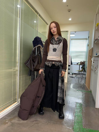 [NeverSeez] Tassel Pleated Skirt