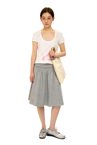 [Moromoro2] Girl & Horse Print Layered Tee  Set