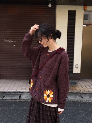 Oversized floral cardigan