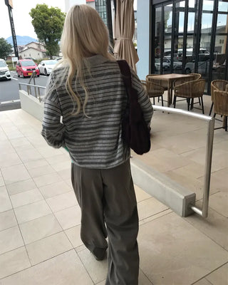 Two-pleat wide slacks