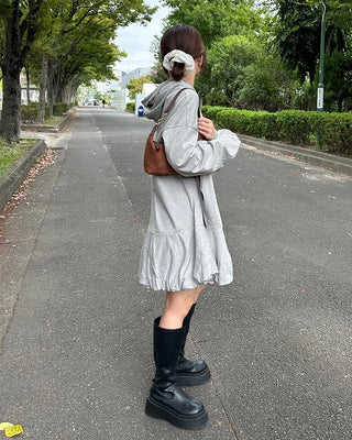 Peplum hoodie dress