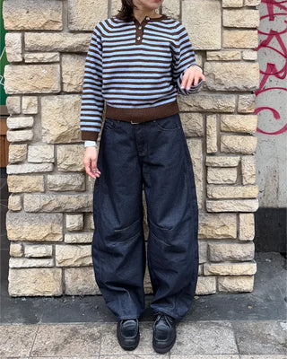 (Unisex) Dart Balloon Denim Pants