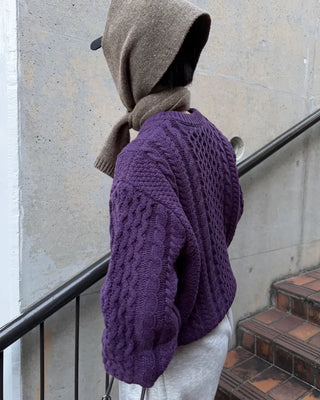 Wool color cable knit