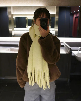 Colored fur jacket