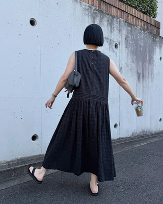 Checked long dress