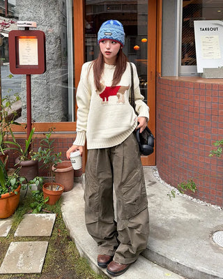 Curved Line Cargo Band Pants