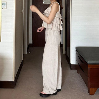 Wrinkle top and pants set
