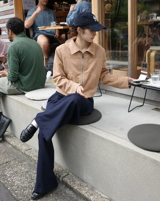 Suede cropped jacket