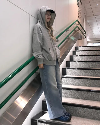 Semi-straight denim pants
