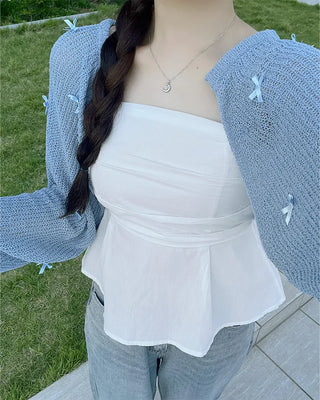 Shirred flared blouse