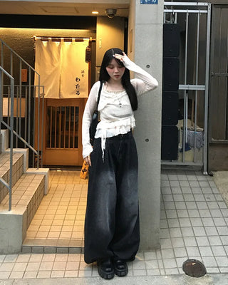 Layered ruffle knit