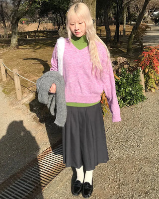 V-neck oversized knit
