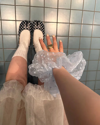 Sheer Dot Scrunchie