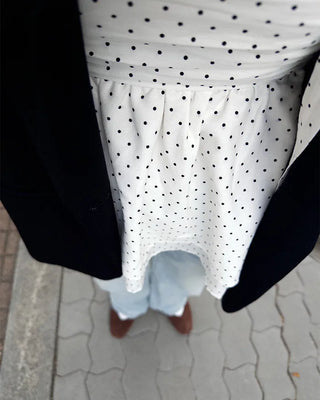 Scarf set with polka dot design sleeveless top