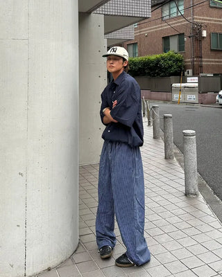 Pinstripe String Slacks