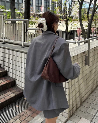 Flap pocket jacket & mini skirt set