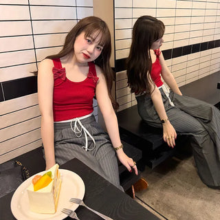 Striped wide-fit pants