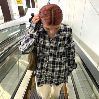 Oversized check shirt