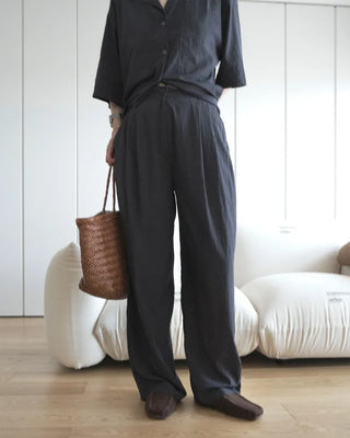 Nylon summer elastic waist pants