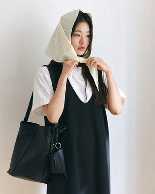 [8th Re-release] (ORIGINAL) Lined Cotton Scarf (cream)