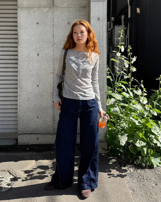 X Wide Side Seam Rigid Denim Pants