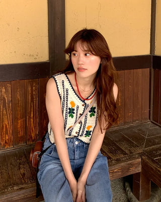 Flower Crochet Knit Vest