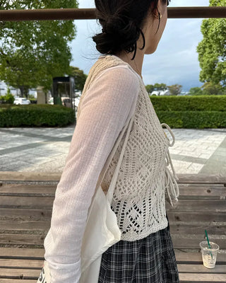Crochet knit vest
