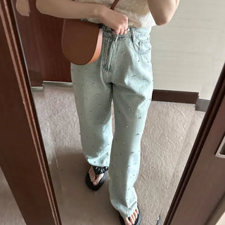 Cubic Wide Denim Pants