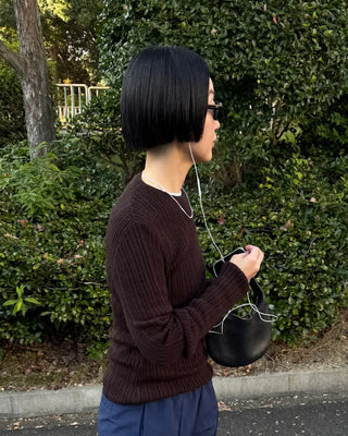 Wool Round Slim Knit