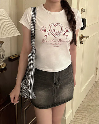 Checkered frill shoulder bag