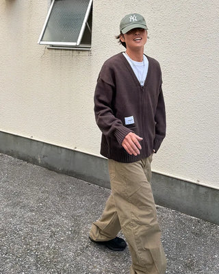 Curved cotton pants