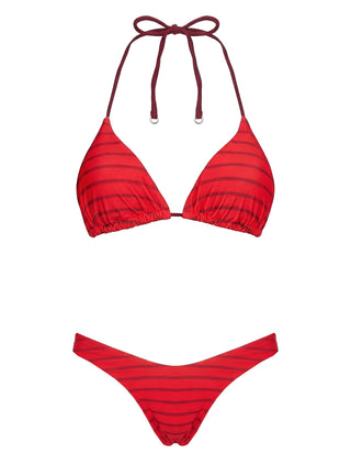 Jenner Reversible Triangle Bikini Top Red Polka