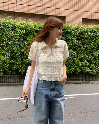 Washed wide-leg denim