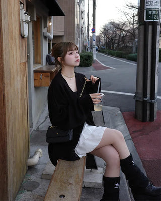 Frilled slit can-can mini skirt