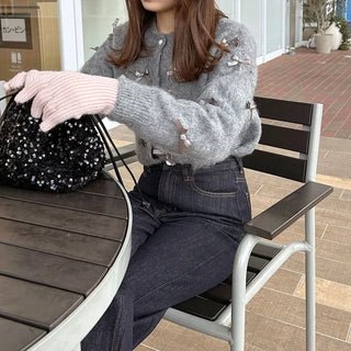 Ribbon Round Cardigan