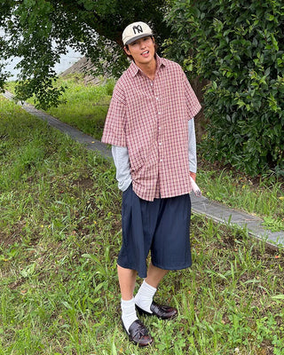 Two-pleat easy shorts