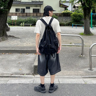 Multi-pocket string backpack
