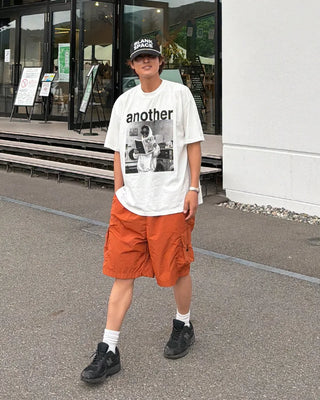 Nylon cargo Bermuda shorts