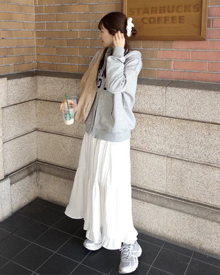 Can-can frill long skirt