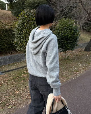 Wool knit hoodie