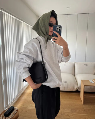 Fleece-lined balloon sweatshirt