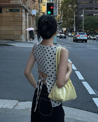 Polka Dot Round Neck Sleeveless