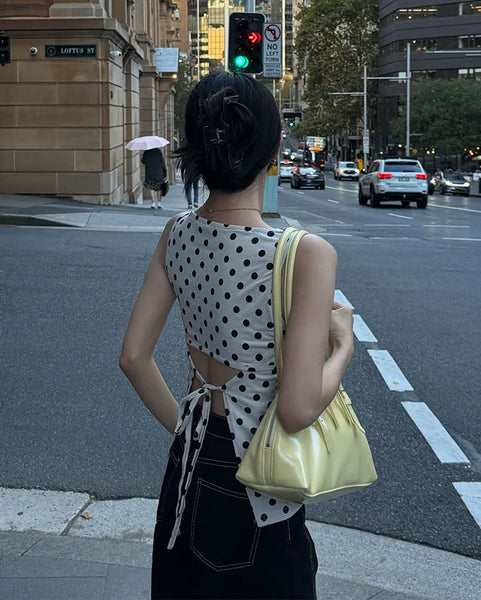 Polka Dot Round Neck Sleeveless