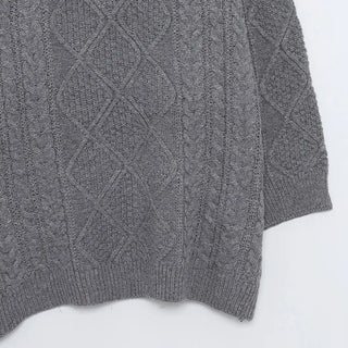 Oversized long cable knit sweater