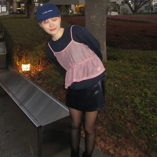 Satin mini skirt