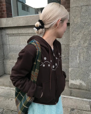 Snowflake Crop Hoodie