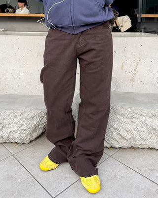 Cotton straight pants