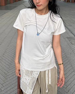 Pintuck Short-Sleeve T-Shirt