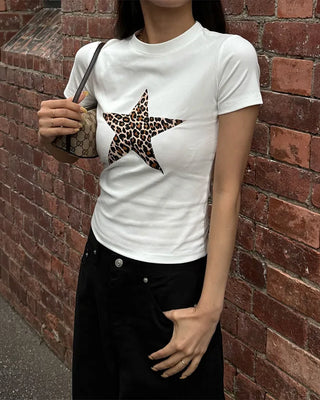 Leopard Star Short-Sleeved T-Shirt