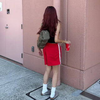 2-line elastic waist shorts
